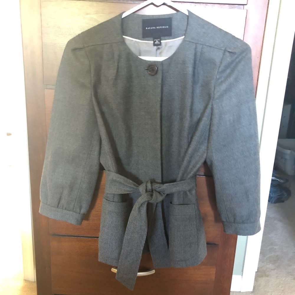 Banana Republic Grey Wool Blend Blazer 6